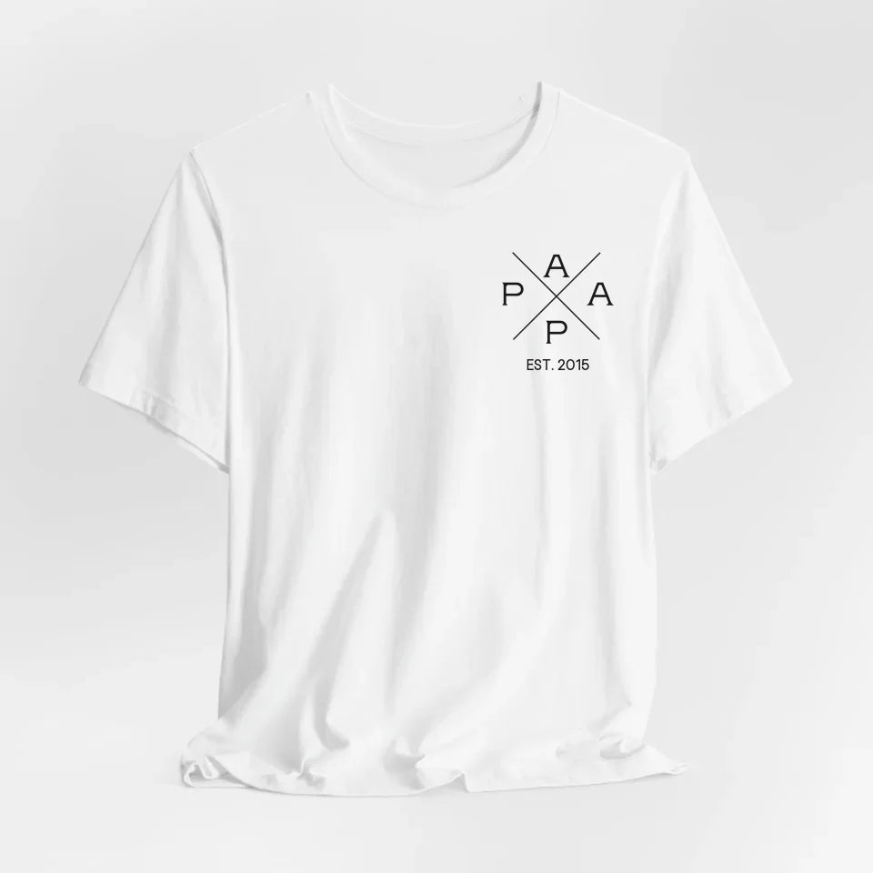 Printify Personalisierbares Papa T-Shirt mit Datum