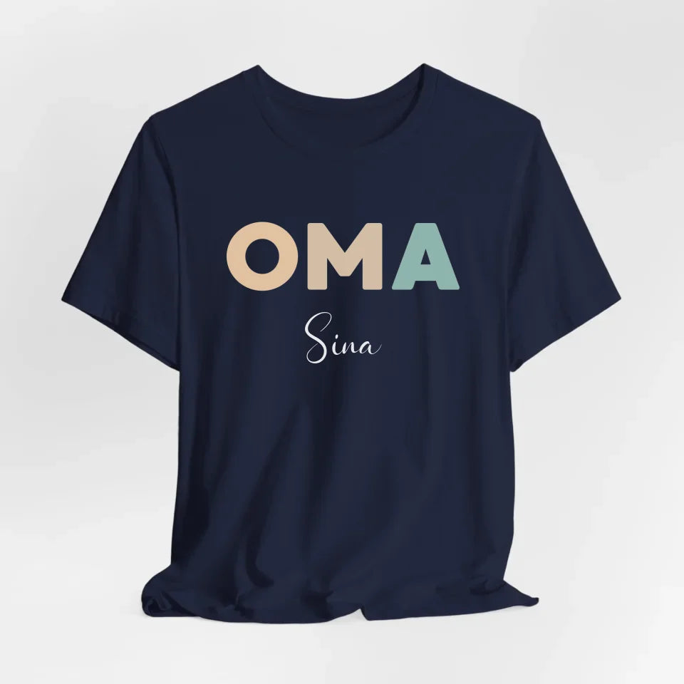 Printify Neutrales Oma T-Shirt personalisiert T-Shirt Oma Design 8 Navy