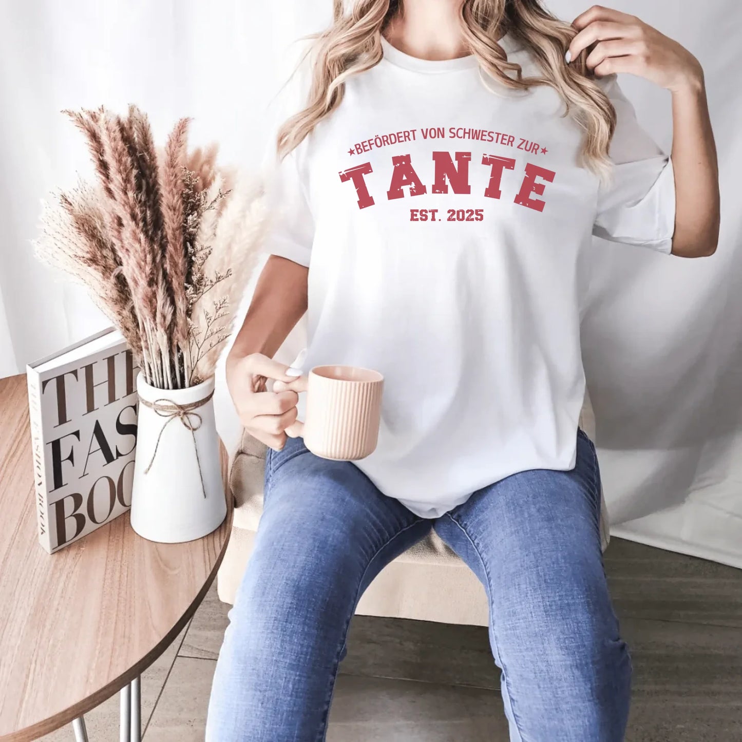 Printify Personalisierbares T-Shirt befördert zur Tante T-Shirt Befördert zur Tante girl White
