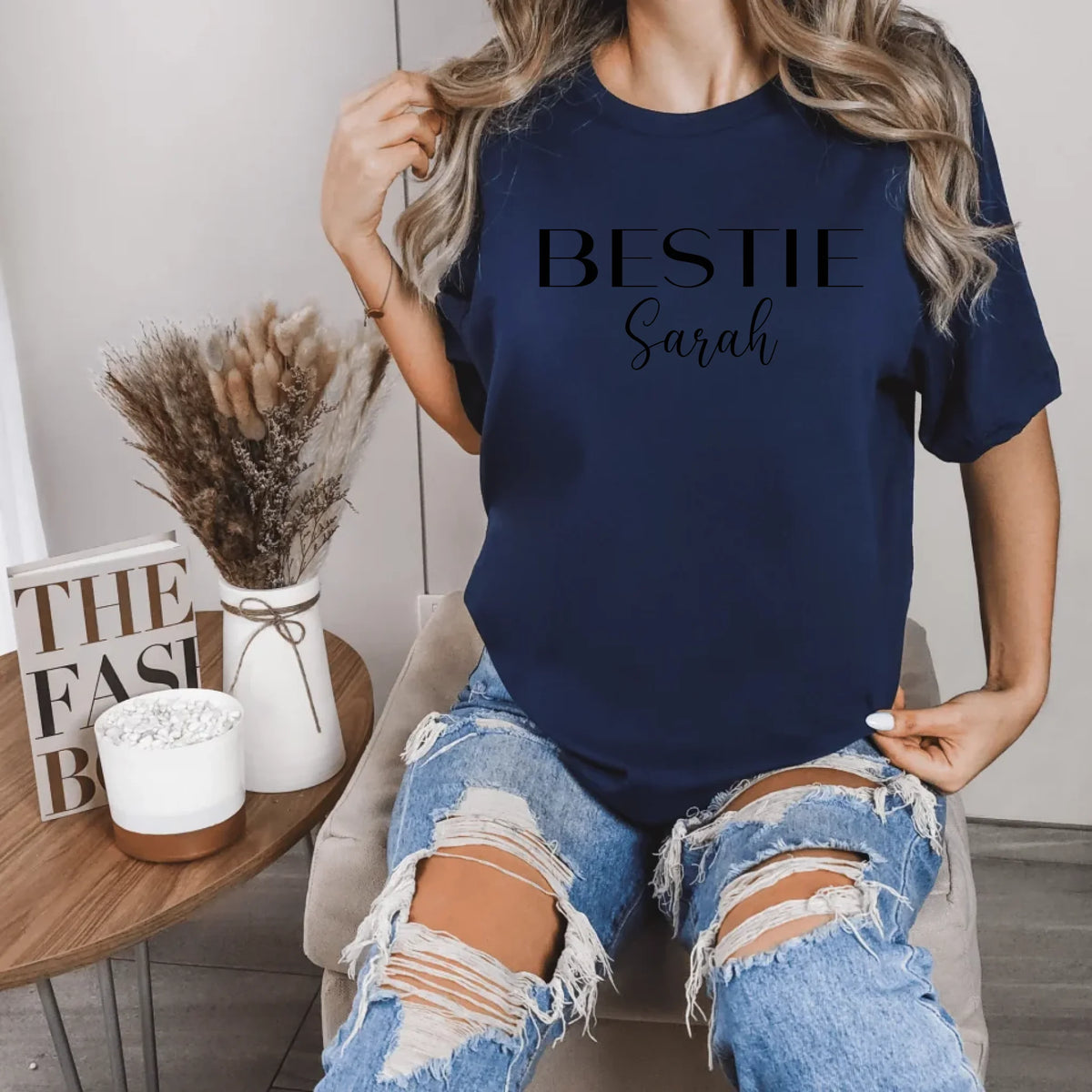 mamagibt T-Shirt Bestie your name Bestie T-Shirt 2 Navy personalisiert