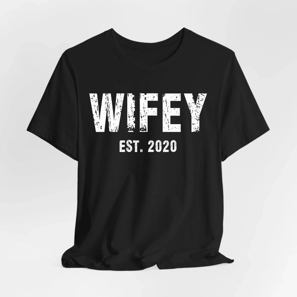 Partner T-Shirt mit Datum personalisiert Wifey
