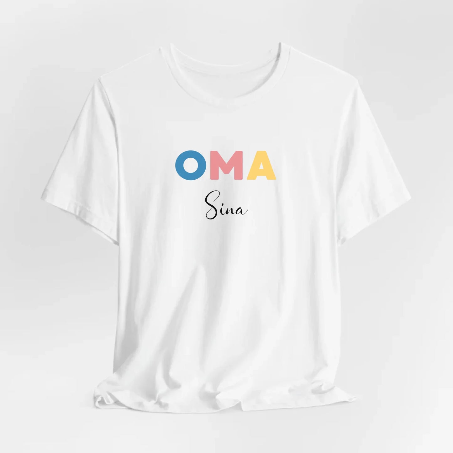 Printify Buntes personalisierbares Oma T-Shirt mit Namen T-Shirt Oma Design 9 White