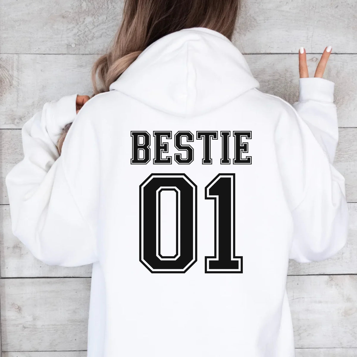 mamagibt Hoodie Bestie number one Hoodie Bestie mit Zahlen White personalisiert