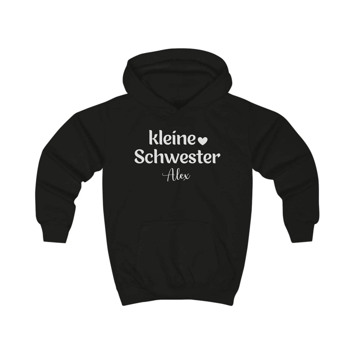 mamagibt Hoodie Kinder kleine Schwester Hoodie Kinder kleine Schwester Jet Black