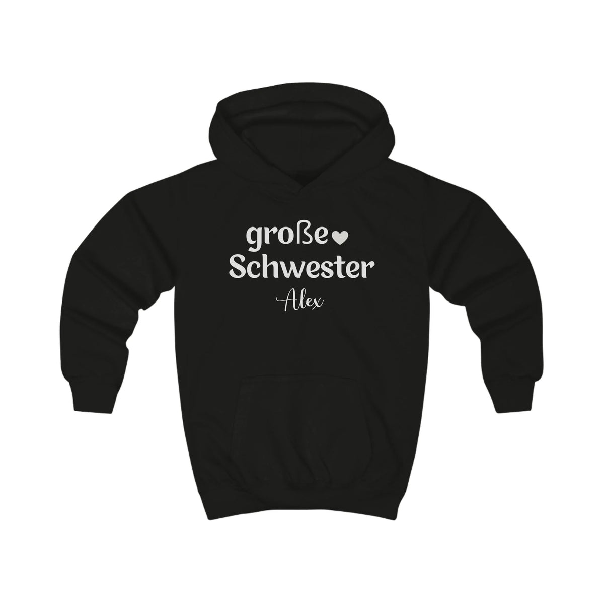 mamagibt Hoodie Kinder große Schwester Hoodie Kinder große Schwester Jet Black