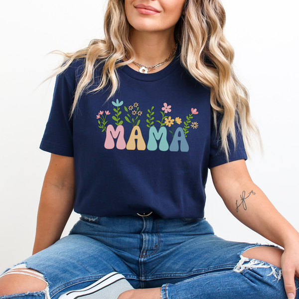 Mama T-Shirt mit bunten Blumen