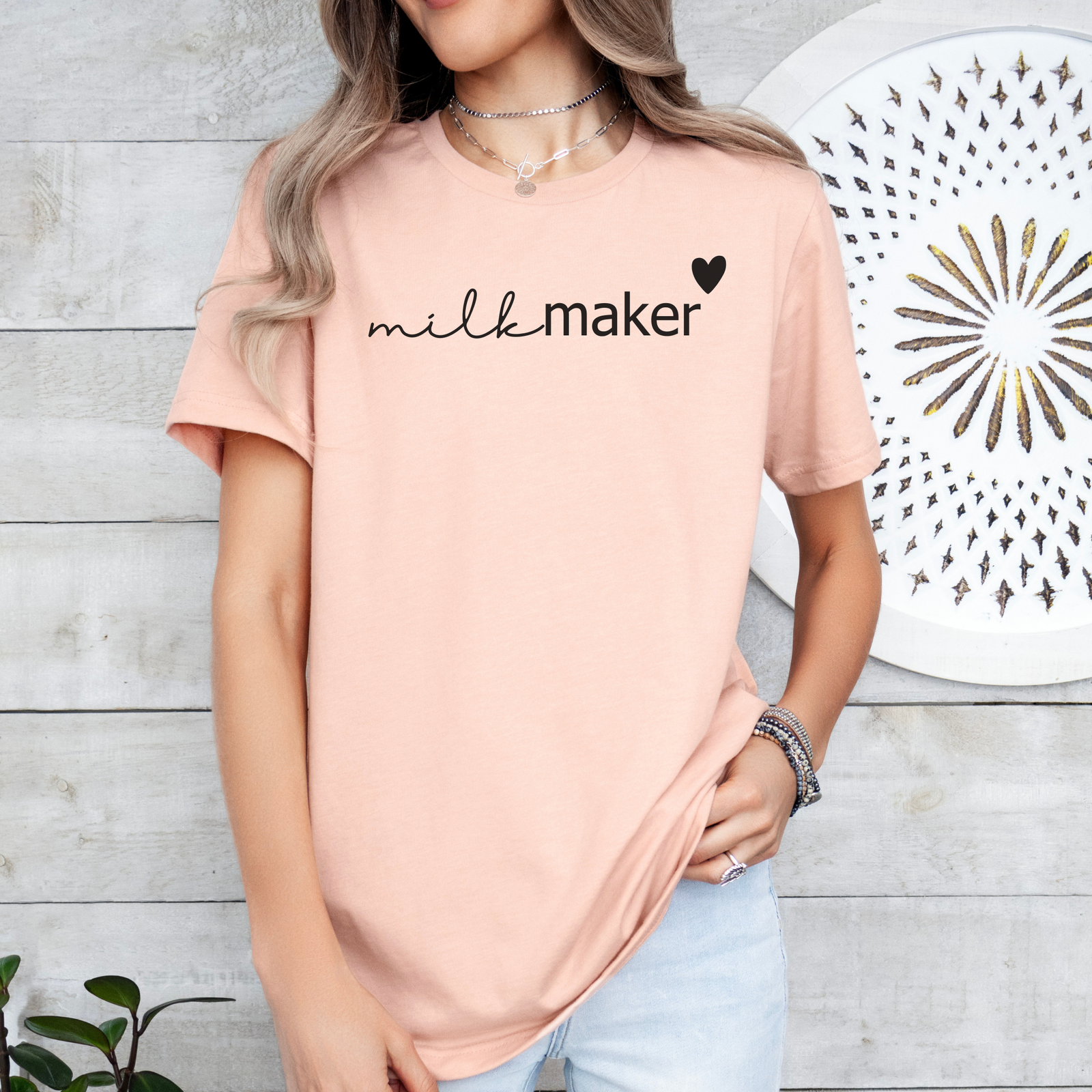 mamagibt Mama T-Shirt Milkmaker Heather Peach
