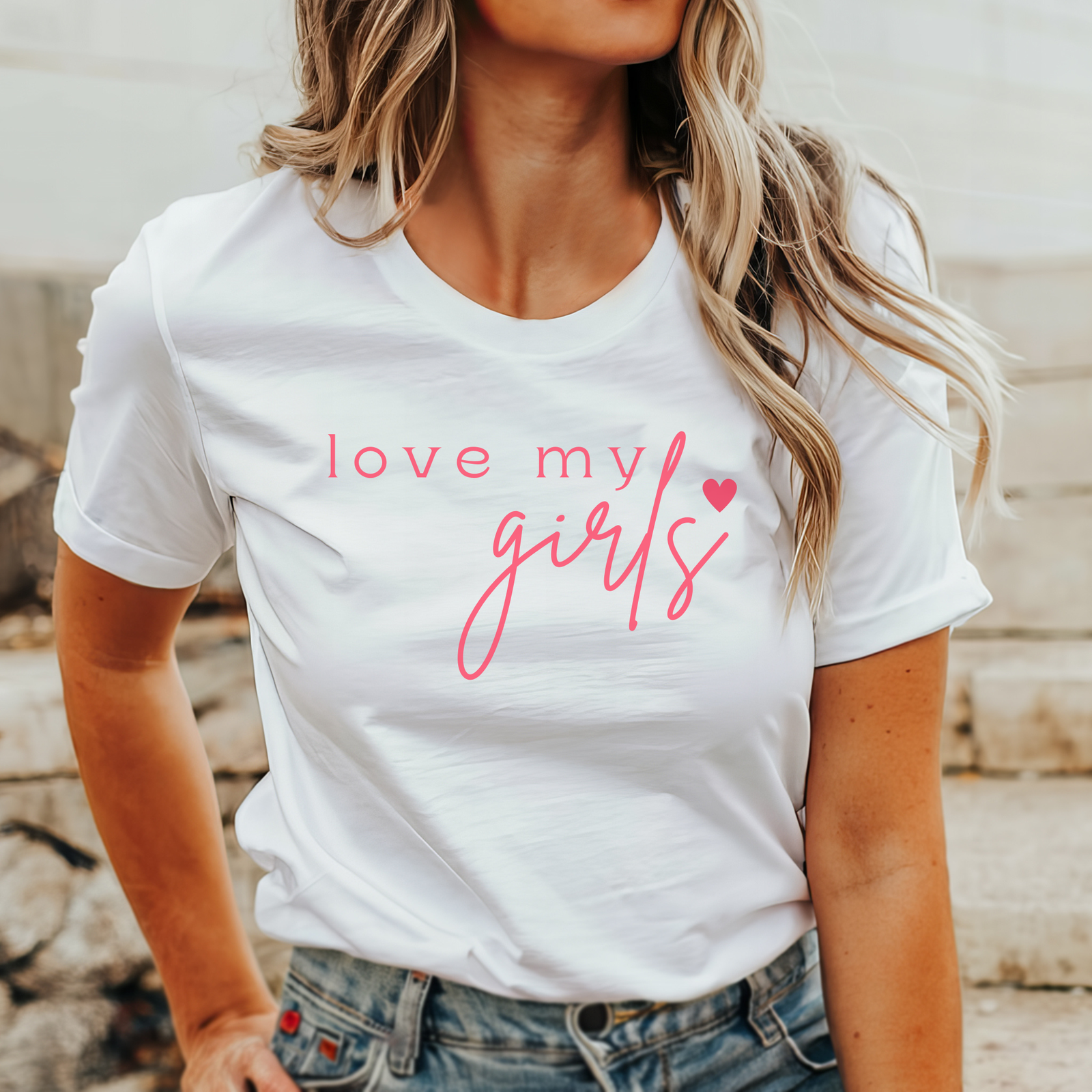 mamagibt Mama T-Shirt love my Girls White