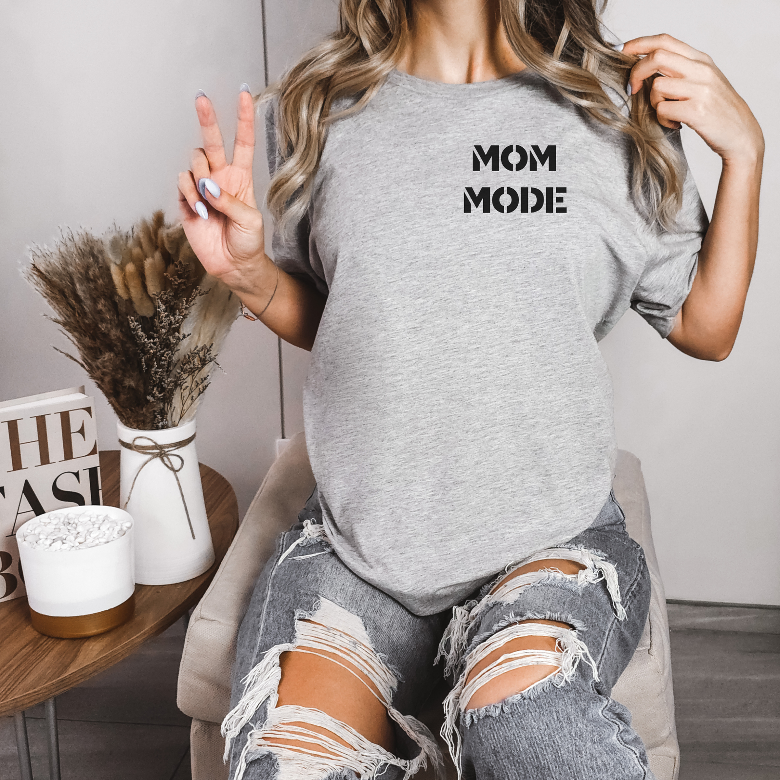 mamagibt Mama T-Shirt Mom Mode Ash
