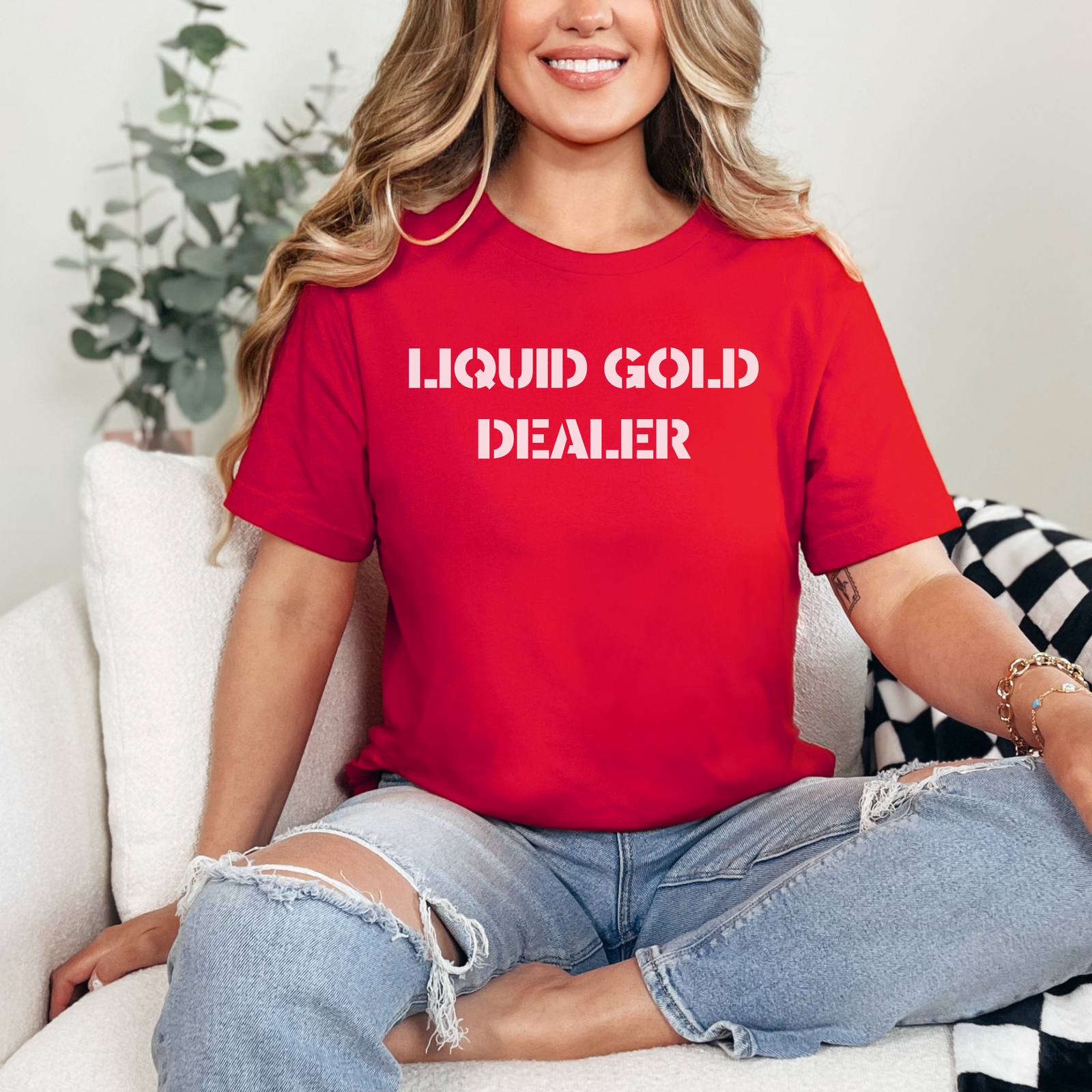 mamagibt Mama T-Shirt Liquid Gold Red
