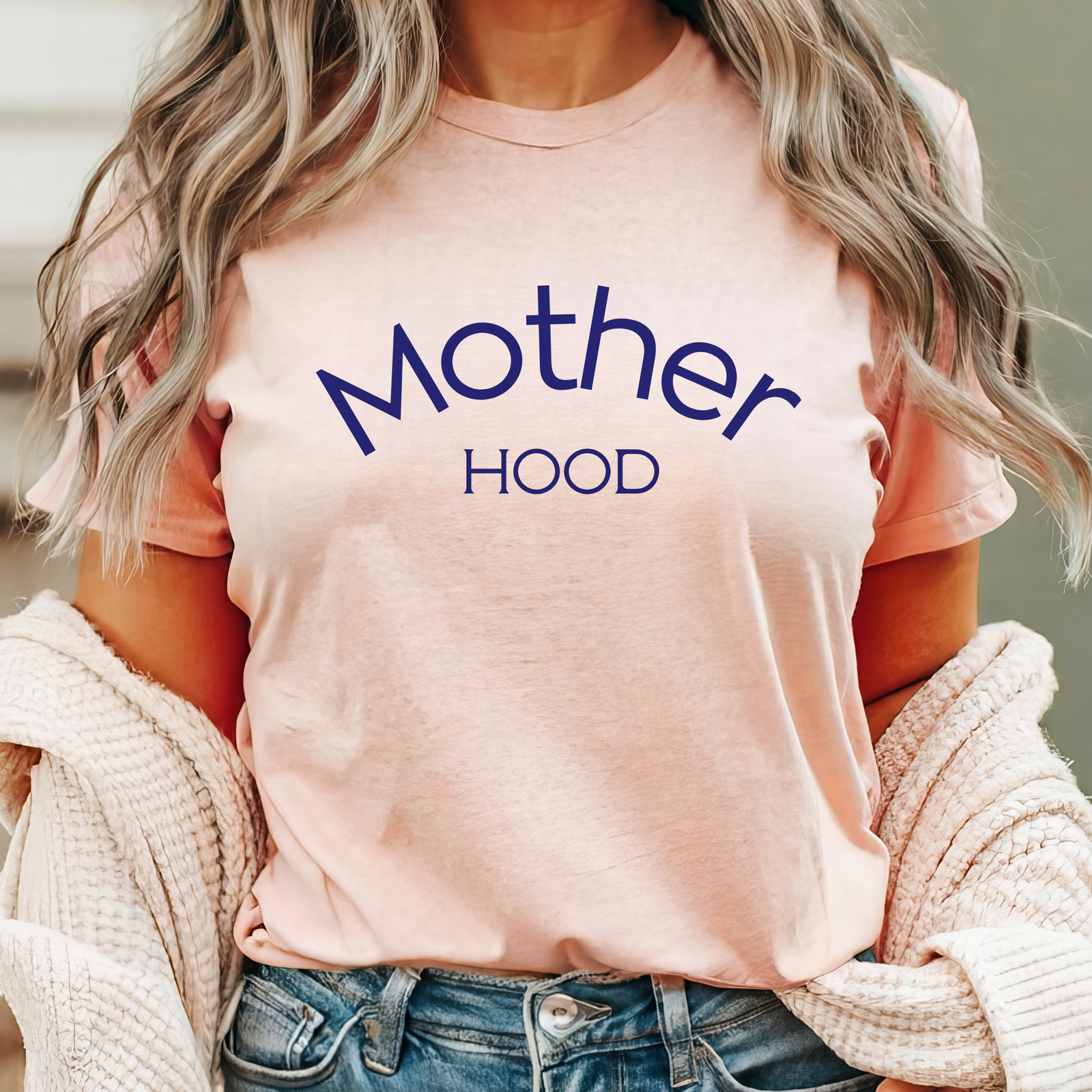 mamagibt Mama T-Shirt Mother Heather Peach