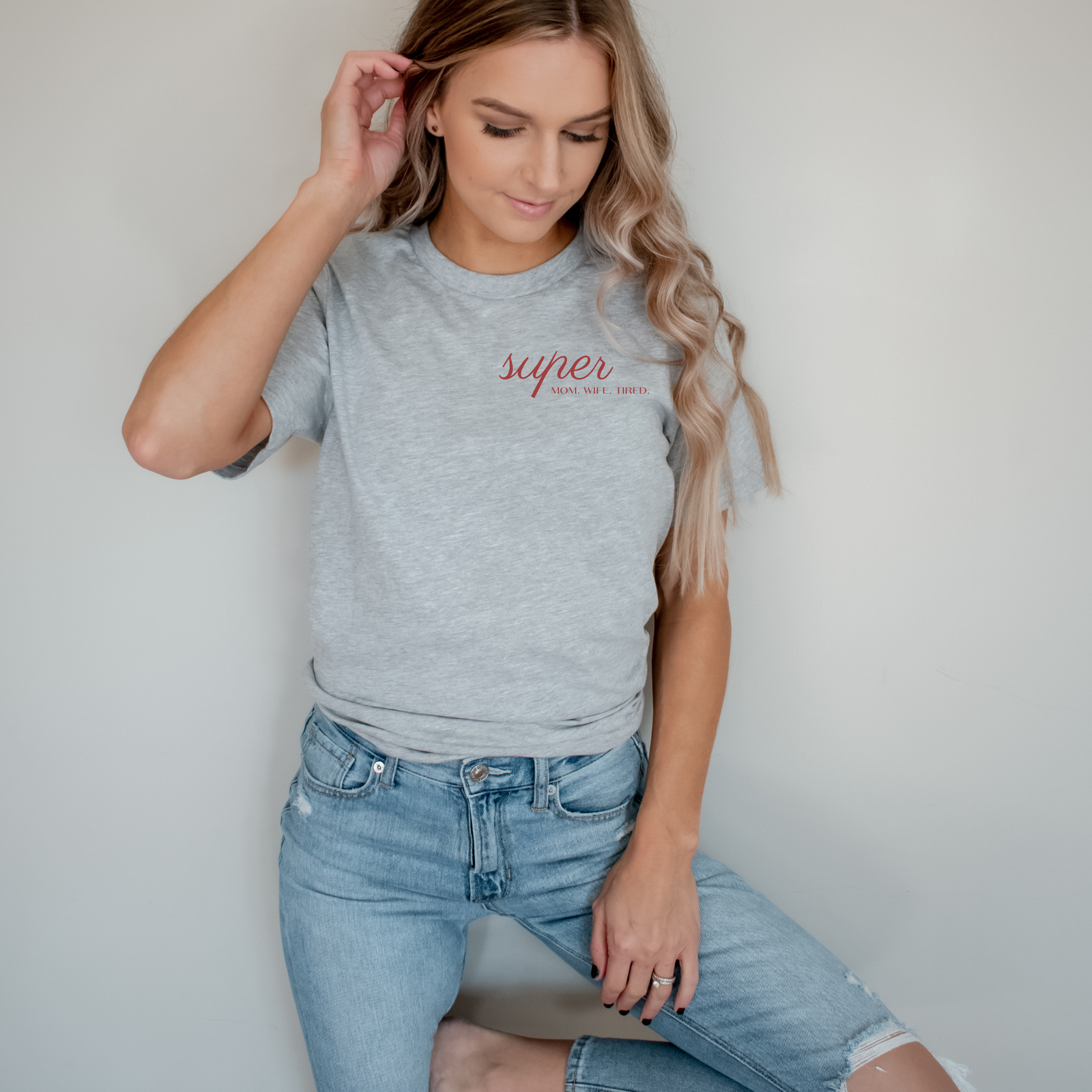 mamagibt Mama T-Shirt super mom-wife-tired Ash
