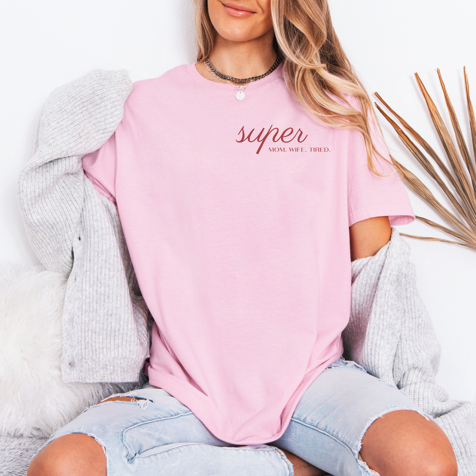 mamagibt Mama T-Shirt super mom-wife-tired Pink