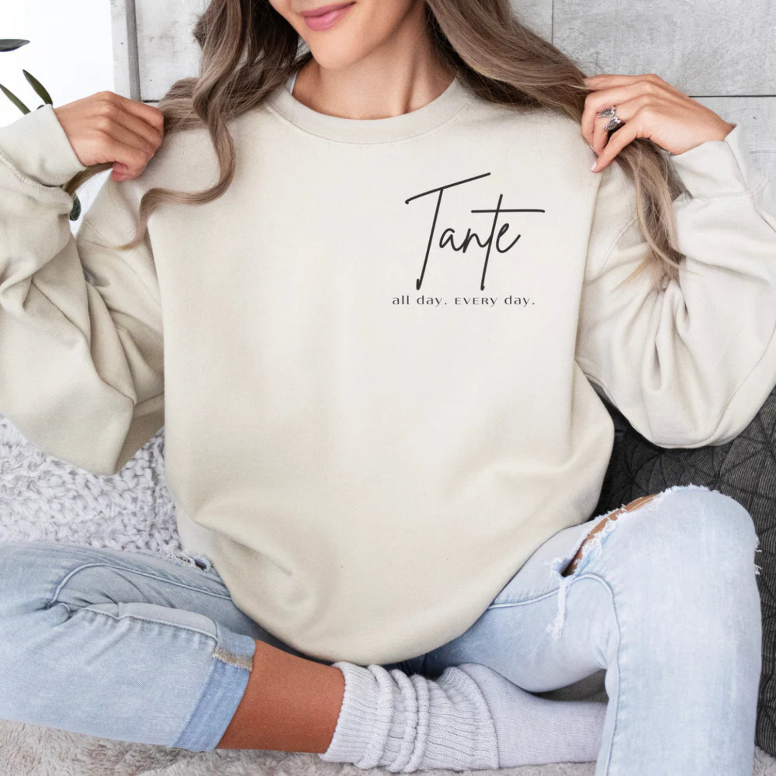 mamagibt Tante Sweatshirt all day Sand