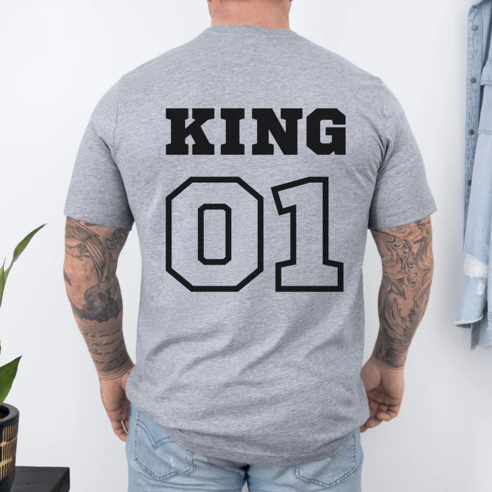 mamagibt T-Shirt Couple King 01 Athletic Heather