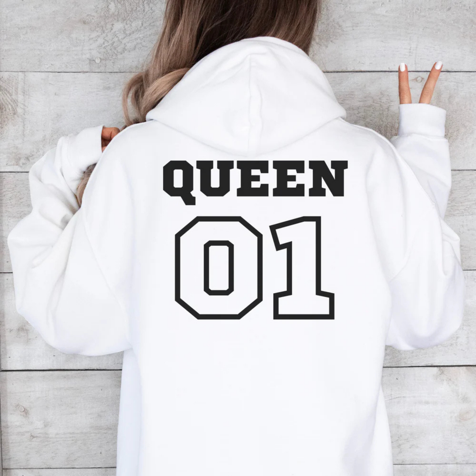 mamagibt Hoodie Couple Queen 1 White