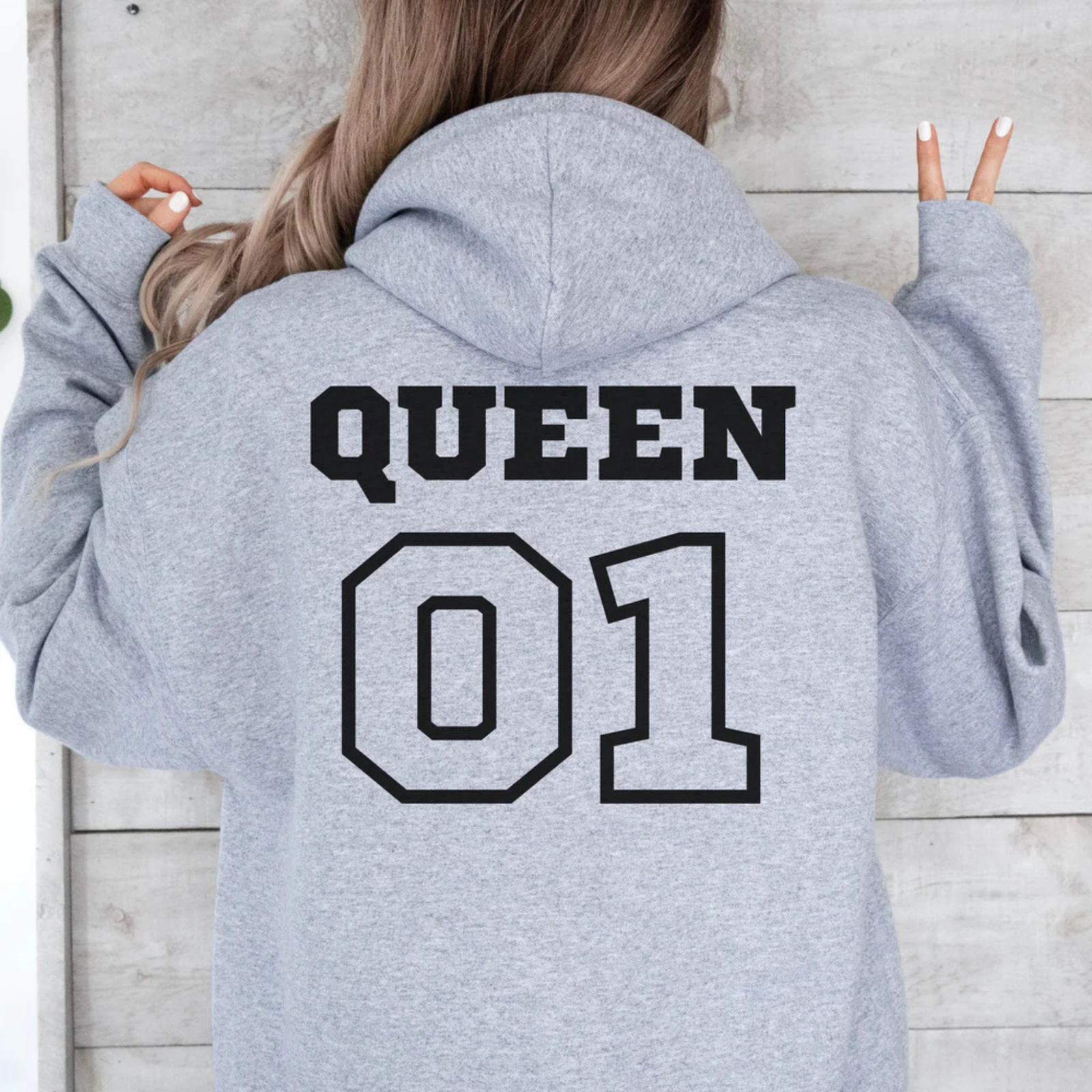mamagibt Hoodie Couple Queen 1 Sport Grey