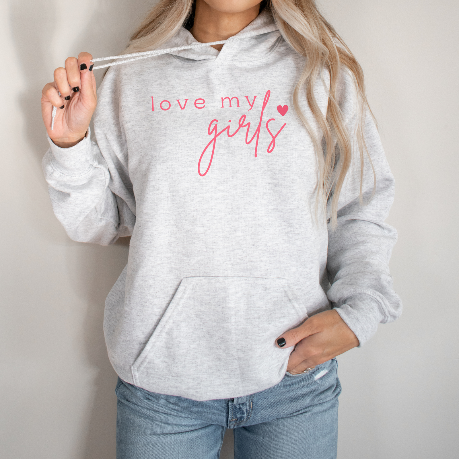 mamagibt Mama Hoodie love my Girls Ash