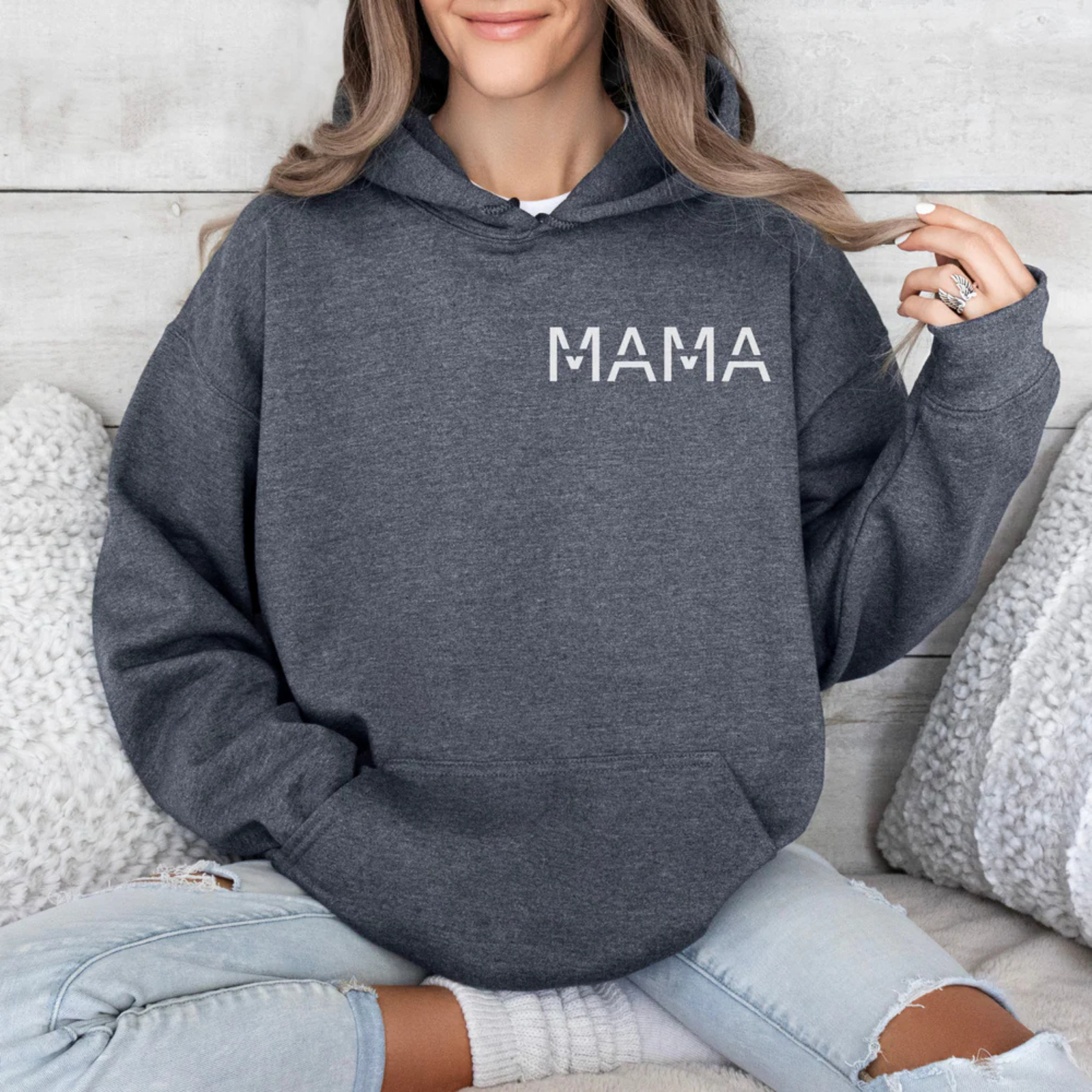 mamagibt Hoodie mit Mama Basic Dark Heather