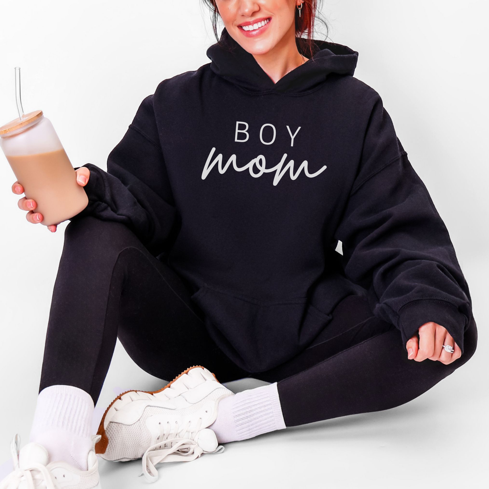 mamagibt Mama Hoodie cool Boy Mom Black