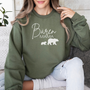 mamagibt Sweatshirt Mama Bär mit Motiv Military Green