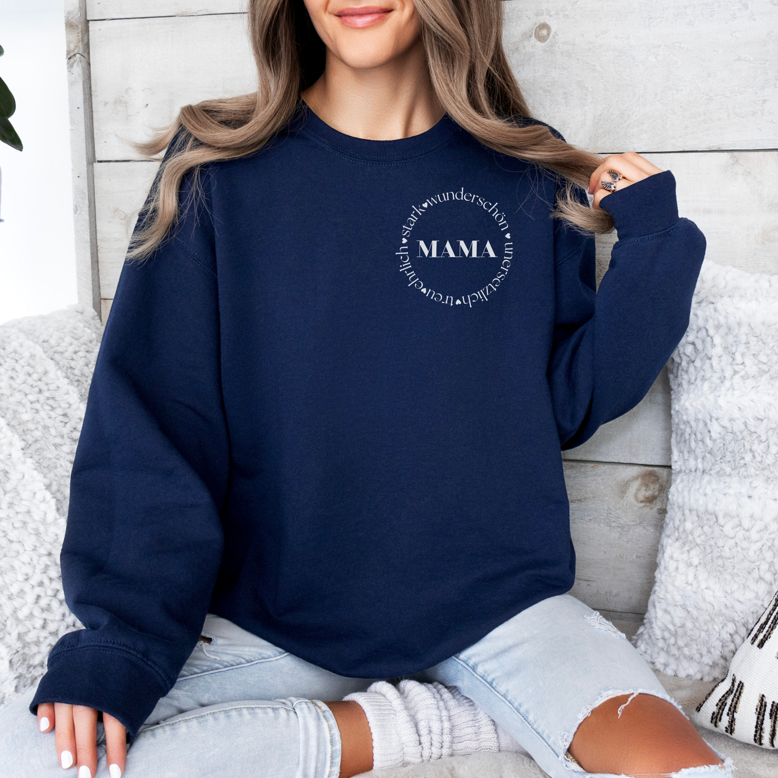 mamagibt Mama Sweatshirt Statement Navy