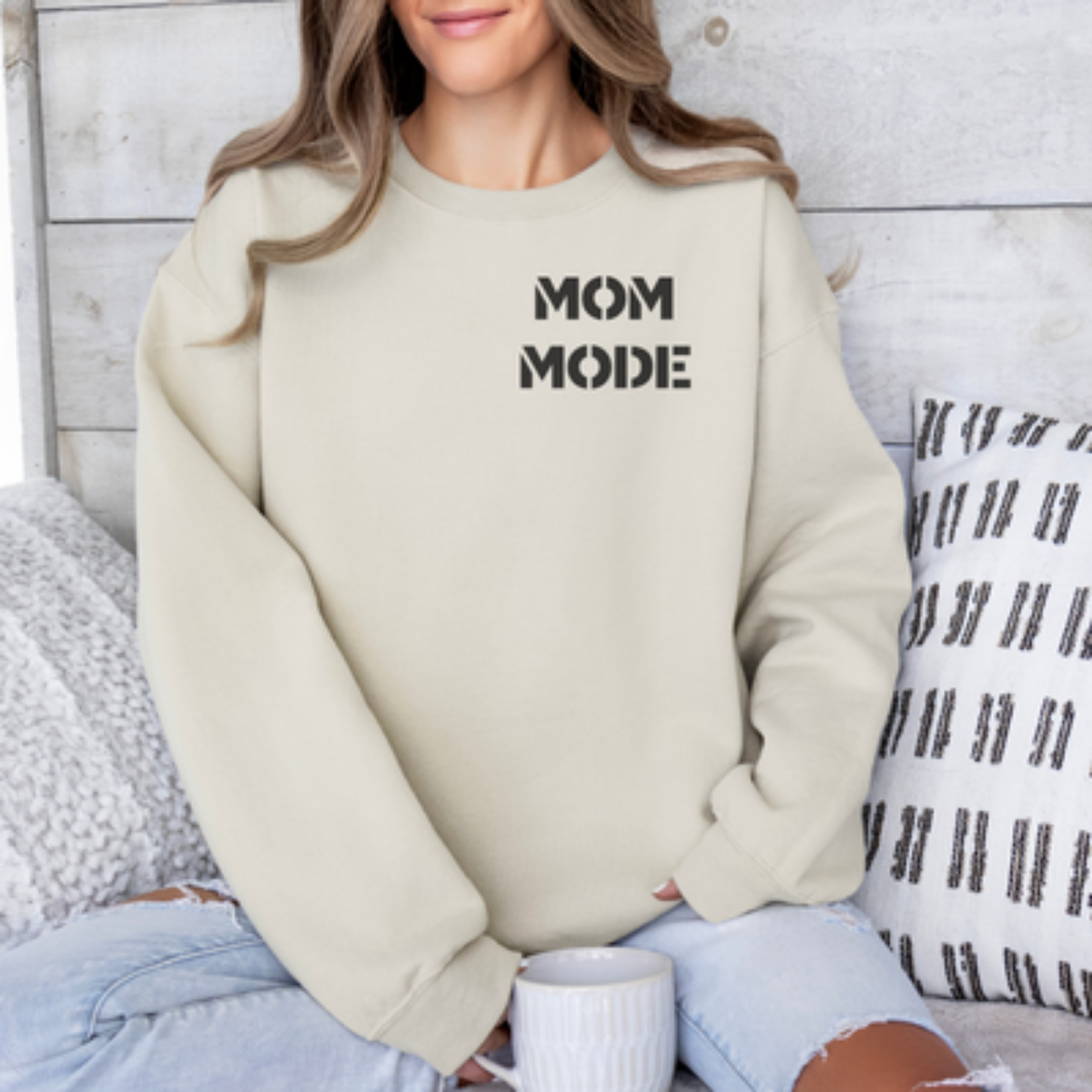 mamagibt Mama Sweatshirt Mom Mode Sand