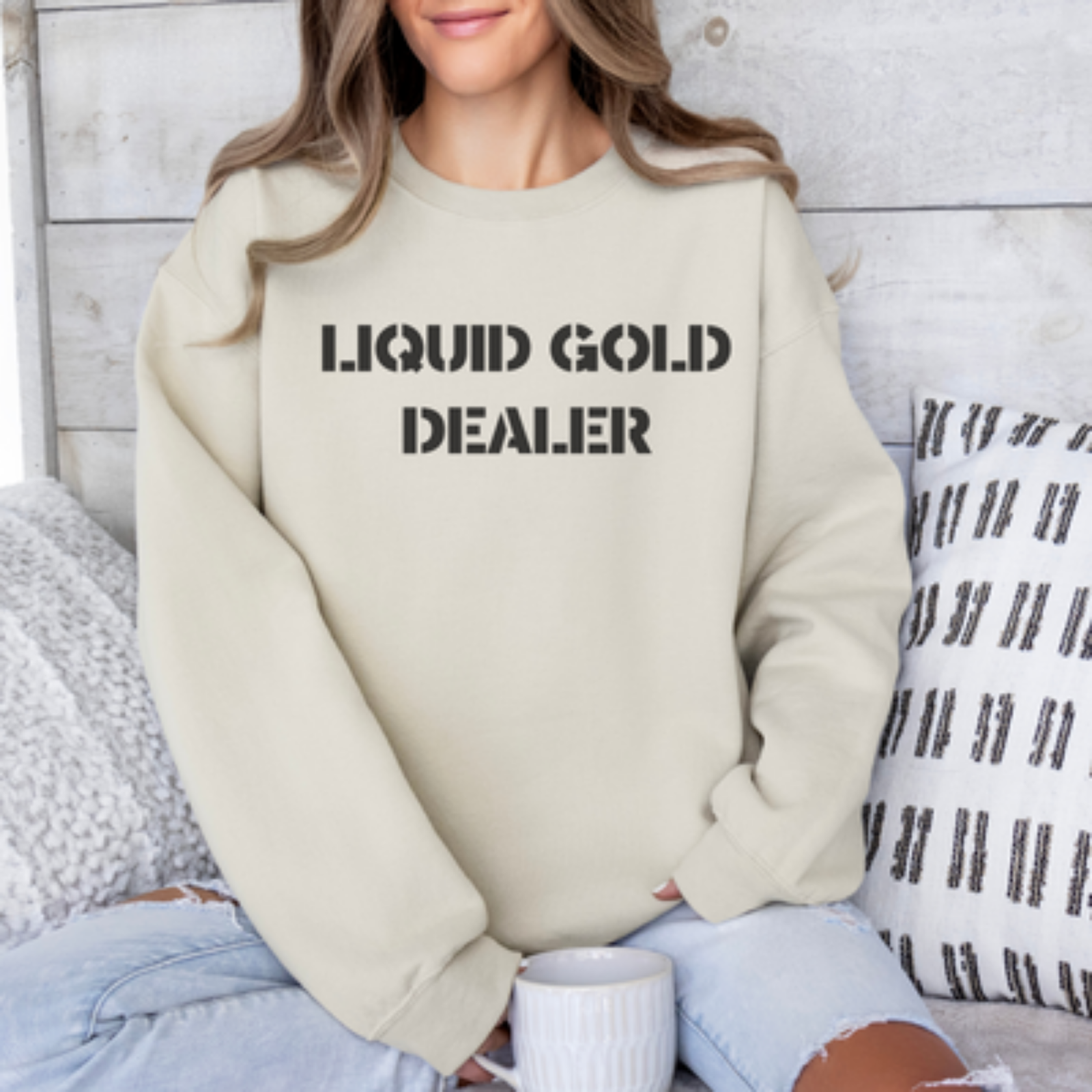 mamagibt Mama Sweatshirt Liquid Gold Sand