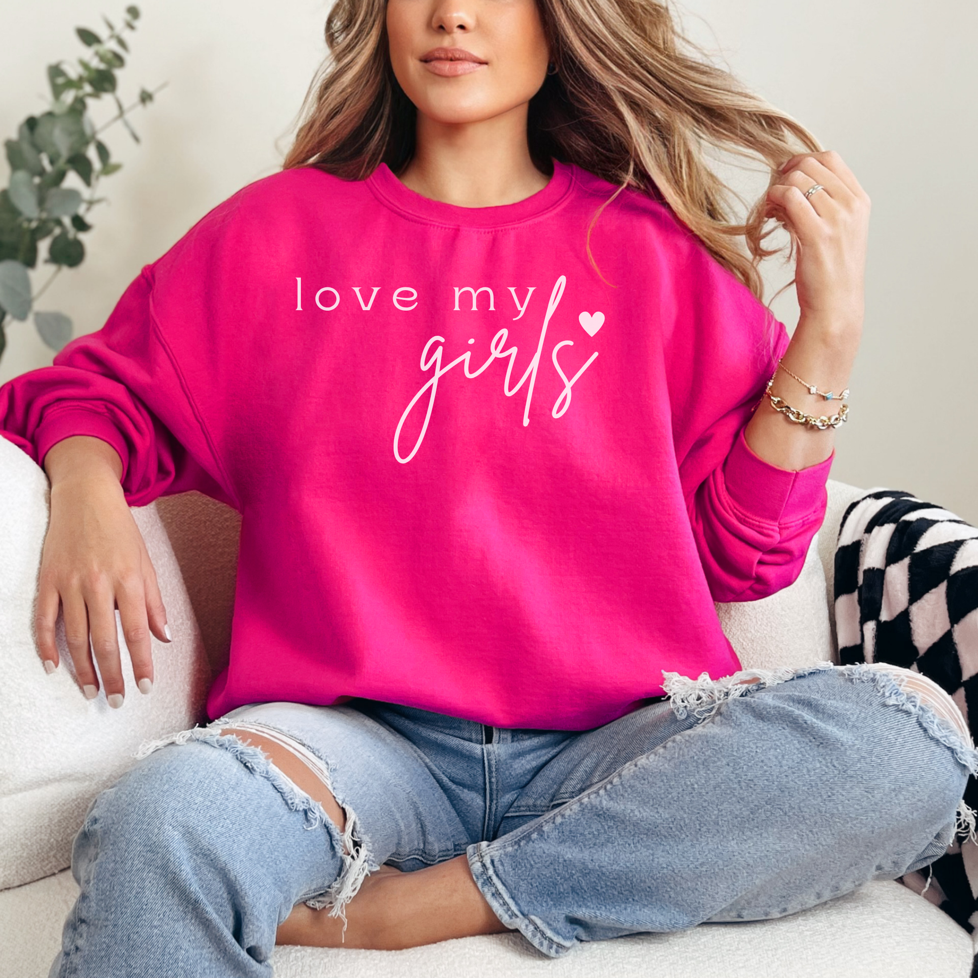 mamagibt Mama Sweatshirt love my girls Heliconia