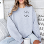 mamagibt Mama Sweatshirt MA-MA Vibes Sport Grey