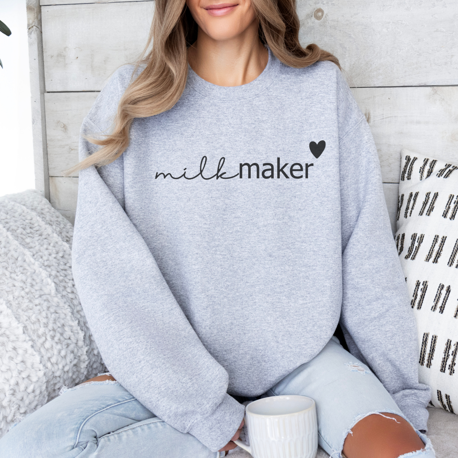 mamagibt Mama Sweatshirt Milkmaker Sport Grey