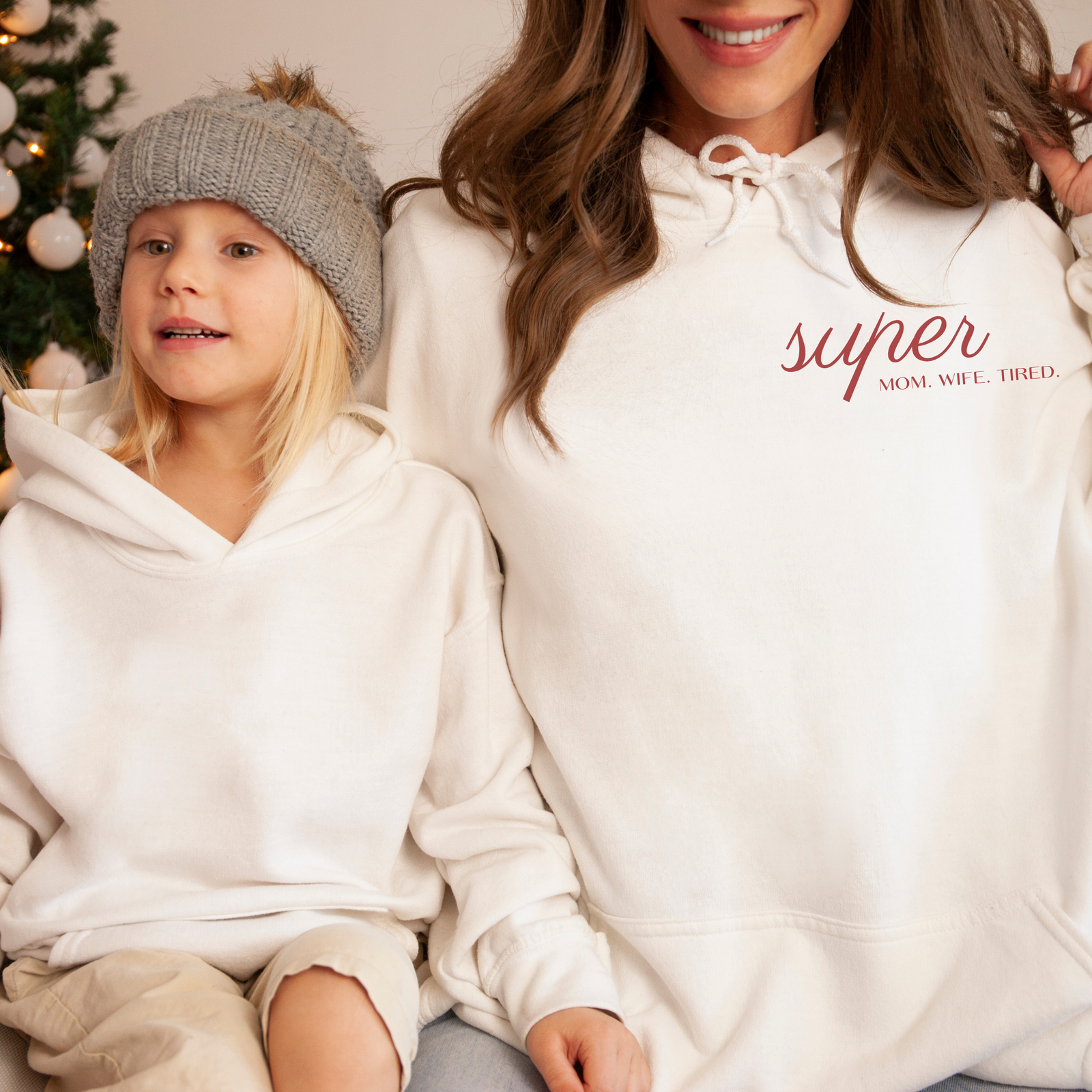 mamagibt Mama Hoodie super mom-wife-tired White