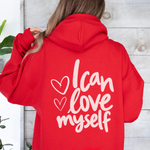 mamagibt Mama Hoodie I can love myself Red personalisiert