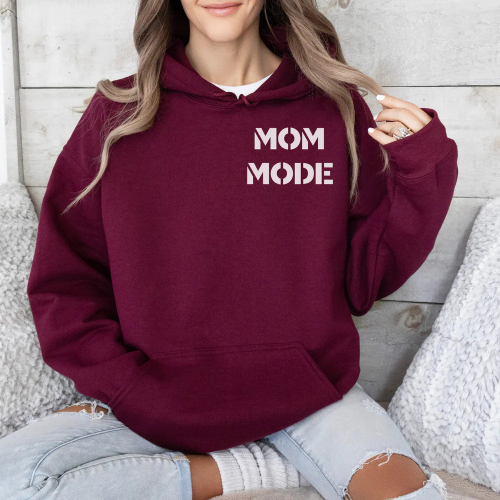 mamagibt Mama Hoodie Mom Mode Maroon