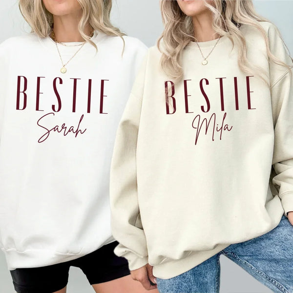 Personalisierbares Sweatshirt Bestie mit Namen