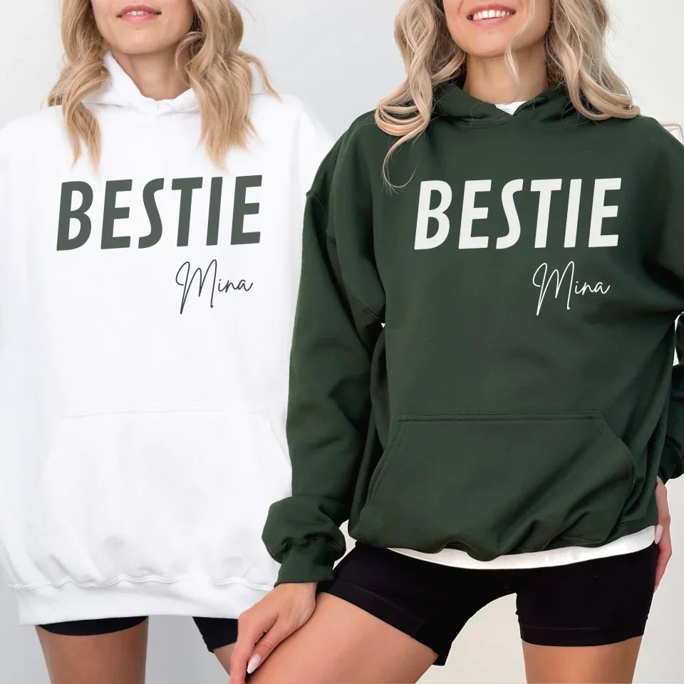 mamagibt Personalisierbarer Freundinnen Hoodie mit Name
