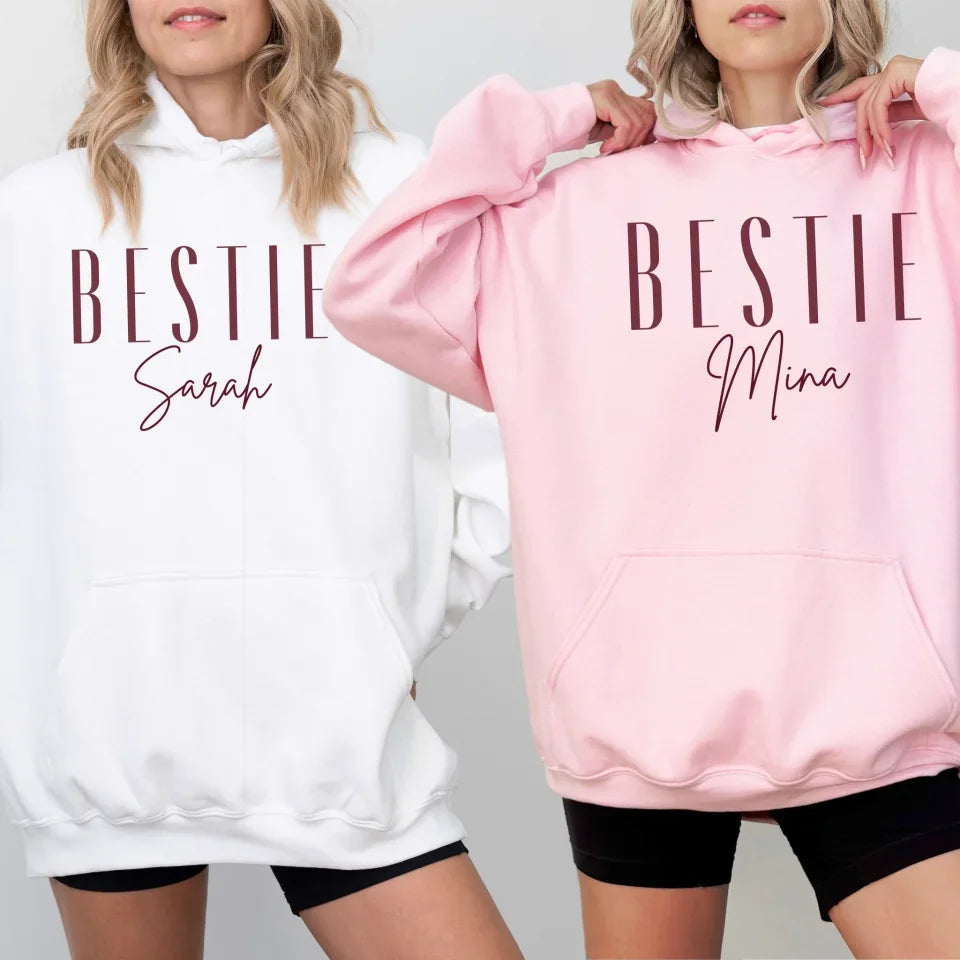 mamagibt Personalisierbarer Hoodie Bestie mit Name