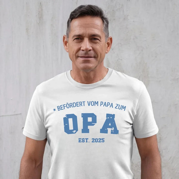 Personalisierbares T-Shirt Befördert zum Opa