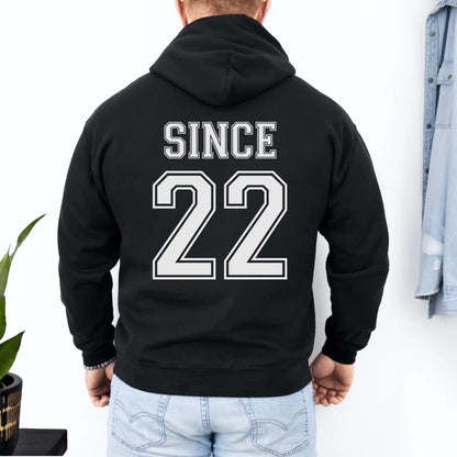 mamagibt Personalisierter Partner Hoodie mit Datum Hubby Hoodie Couple Hubby since Black
