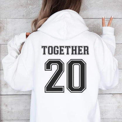 mamagibt Personalisierter Partner Hoodie mit Datum Wifey Hoodie Couple together White