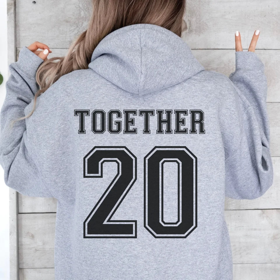 mamagibt Personalisierter Partner Hoodie mit Datum Wifey Hoodie Couple together Sport Grey