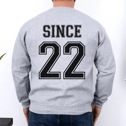 mamagibt Personalisiertes Partner Sweatshirt mit Datum Hubby Sweatshirt Couple hubby together since Sport Grey
