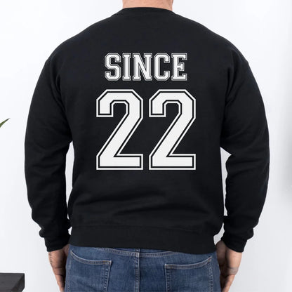 mamagibt Personalisiertes Partner Sweatshirt mit Datum Hubby Sweatshirt Couple hubby together since Black