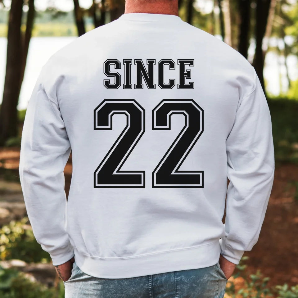 mamagibt Personalisiertes Partner Sweatshirt mit Datum Hubby Sweatshirt Couple hubby together since White