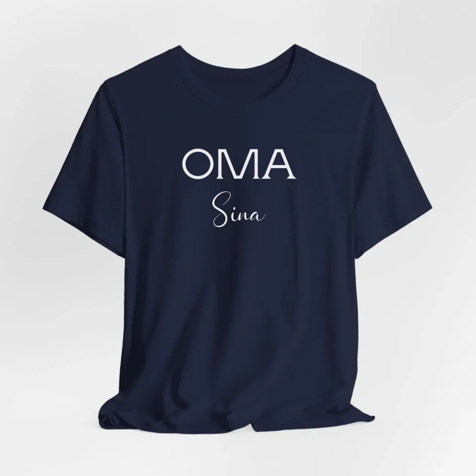 Printify Personalisierbares Oma T-Shirt mit Namen T-Shirt Oma Design 3 Navy