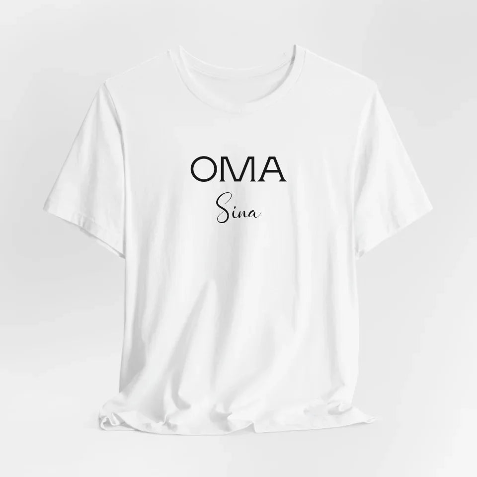 Printify Personalisierbares Oma T-Shirt mit Namen T-Shirt Oma Design 3 White