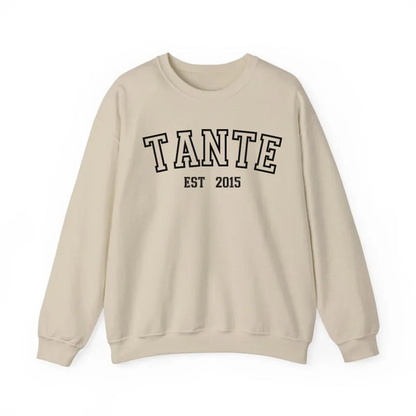 Sportliches Tante Sweatshirt mit Datum personalisiert