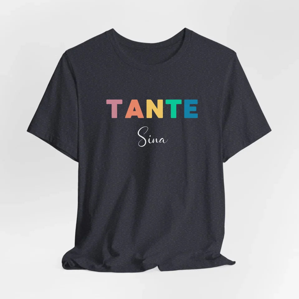 Printify Buntes T-Shirt Tante personalisierbar mit Namen