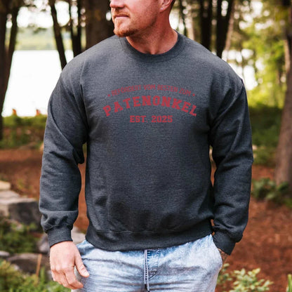 Printify 1Personalisierbares Sweatshirt befördert zum Patenonkel Sweatshirt befördert zum Patenonkel Dark Heather