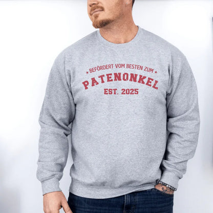 Printify 1Personalisierbares Sweatshirt befördert zum Patenonkel Sweatshirt befördert zum Patenonkel Sport Grey